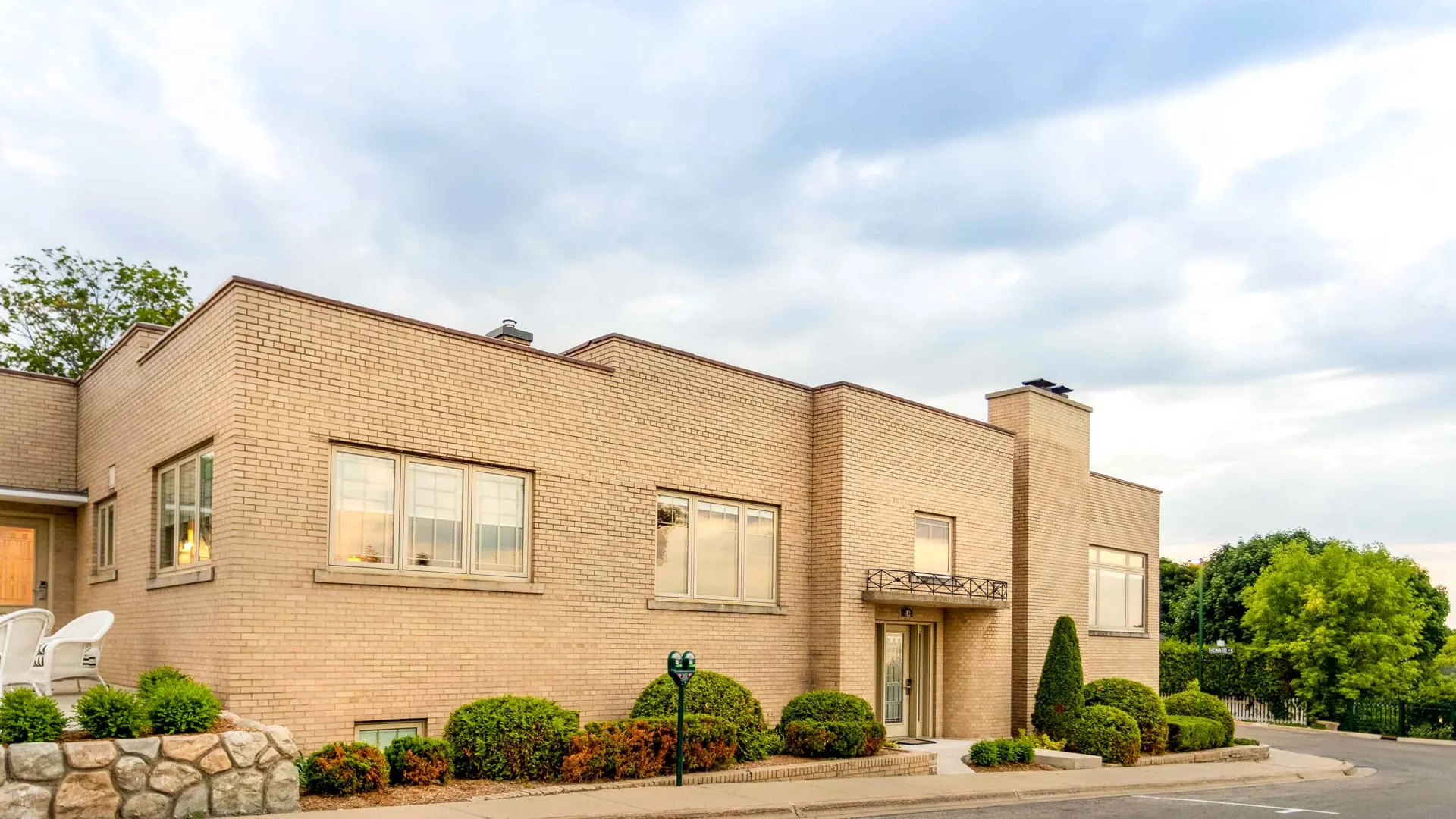 Brick building.