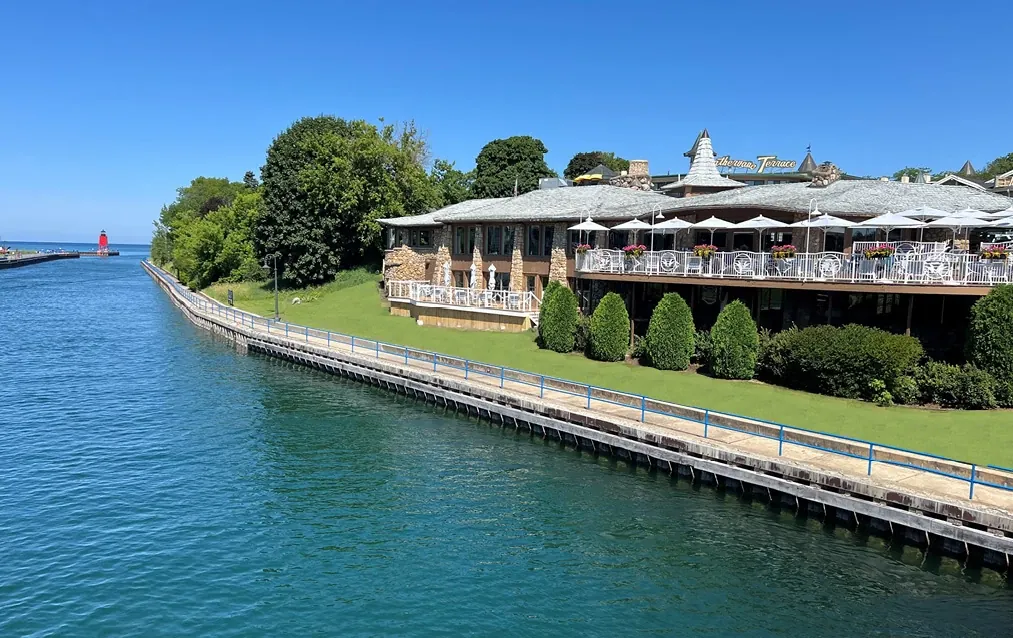 Lakeside restaurant.